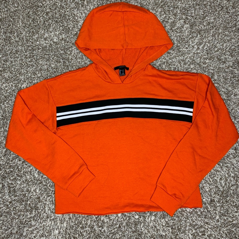 Orange Cropped Hoodie